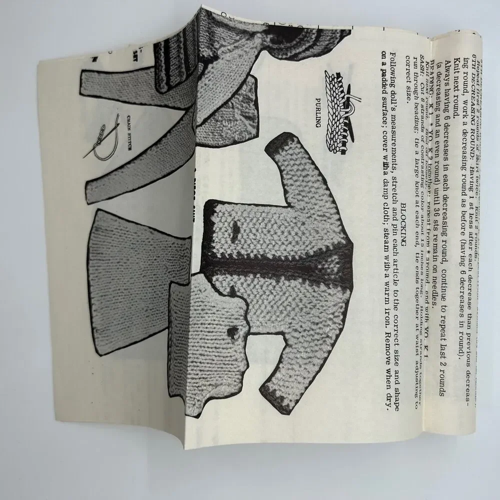 Vintage Doll Knitted Wardrobe Pattern #7160 11.5